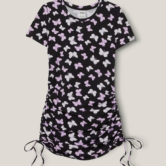 PINK Victoria's Secret Dresses & Skirts - Victoria's Secret Pink Butterfly Adjustable Ruched Side Dress